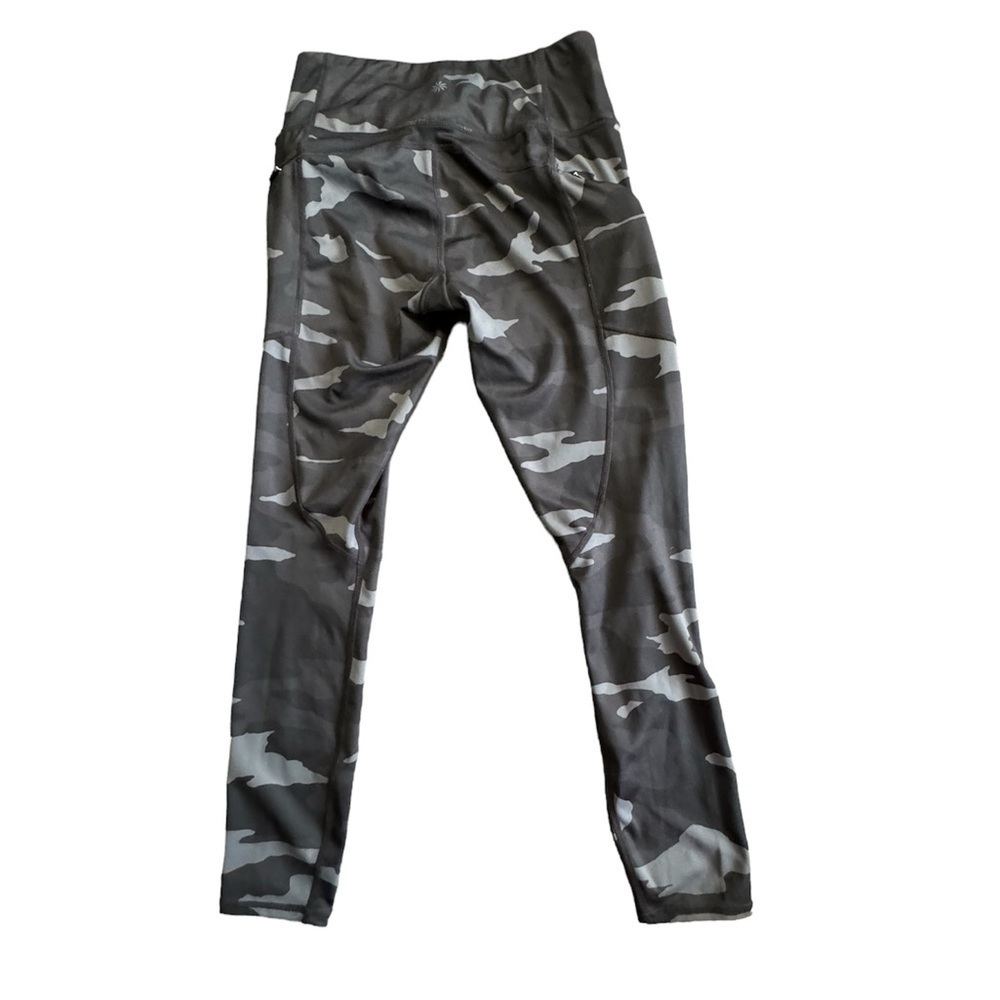 Athleta Women’s Camo Contender 7/8 Powerlift Leggings Size XS Black Gray Camo